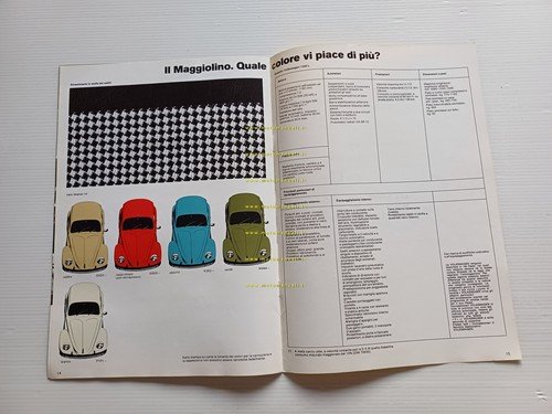 Volkswagen Maggiolino modelli 1978 depliant italiano originale