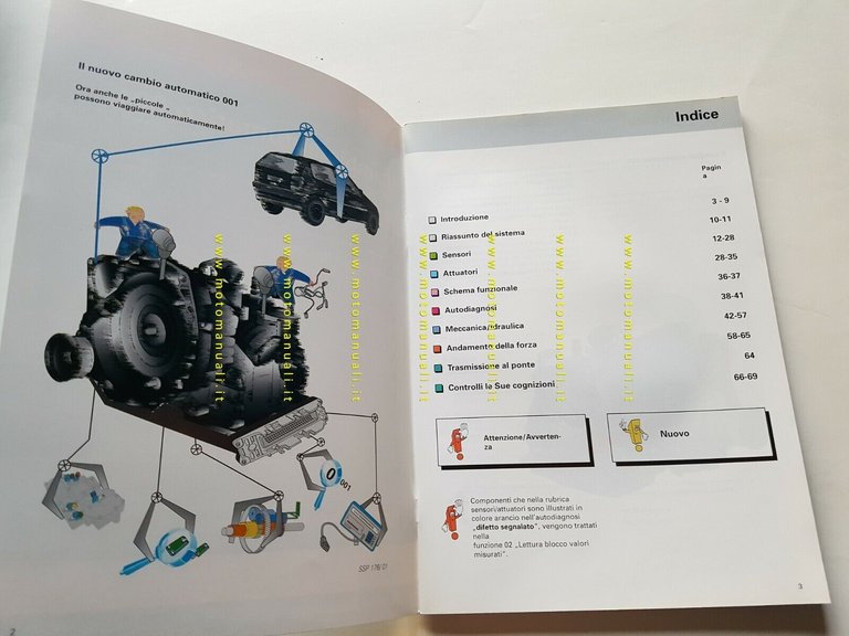 Volkswagen manuale officina cambio automatico 001 4 marce 1995 originale