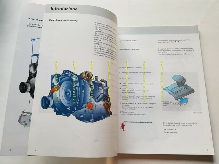 Volkswagen manuale officina cambio automatico 001 4 marce 1995 originale