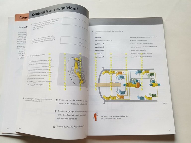 Volkswagen manuale officina cambio automatico 01V 5 marce 1997 originale
