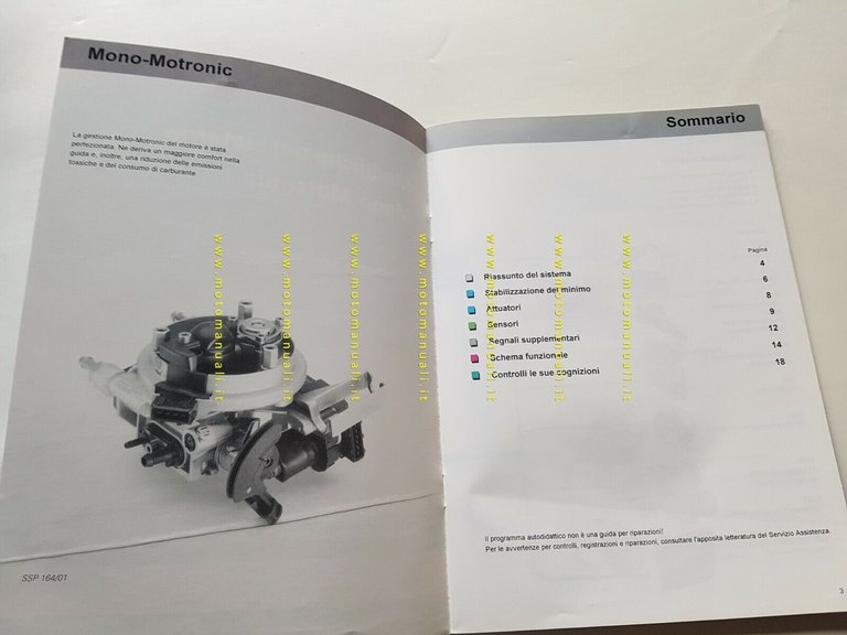 Volkswagen manuale officina descrizione modifiche Mono-Motronic ed.1994