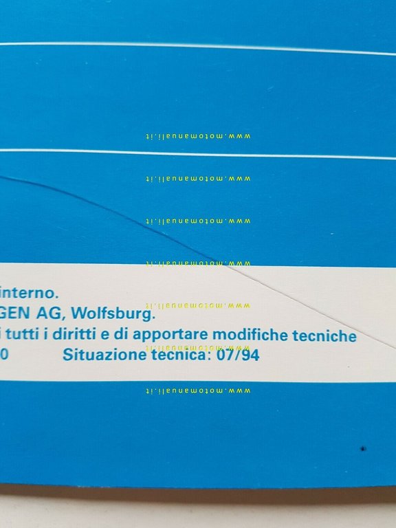 Volkswagen manuale officina descrizione modifiche Mono-Motronic ed.1994