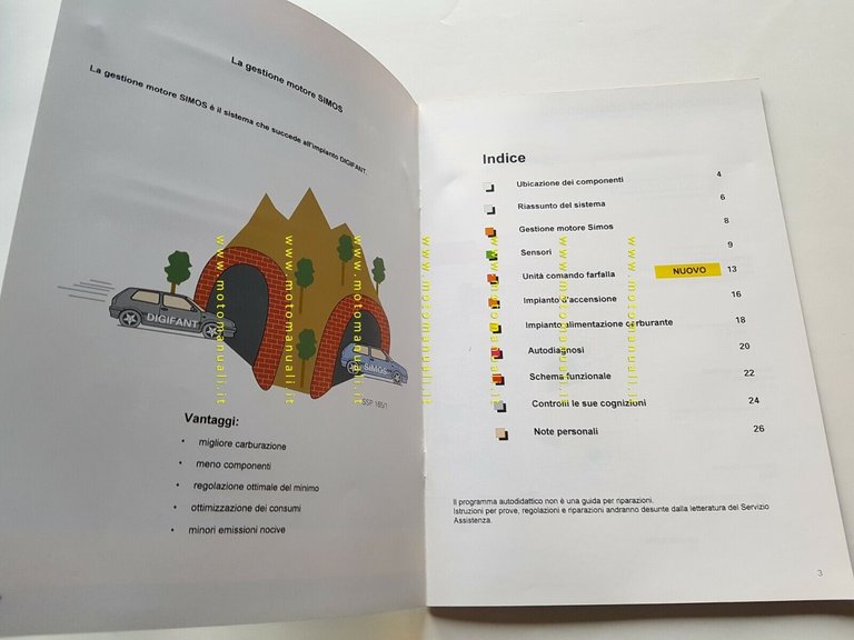 Volkswagen manuale officina descrizione sistema SIMOS gestione motore ed.1994