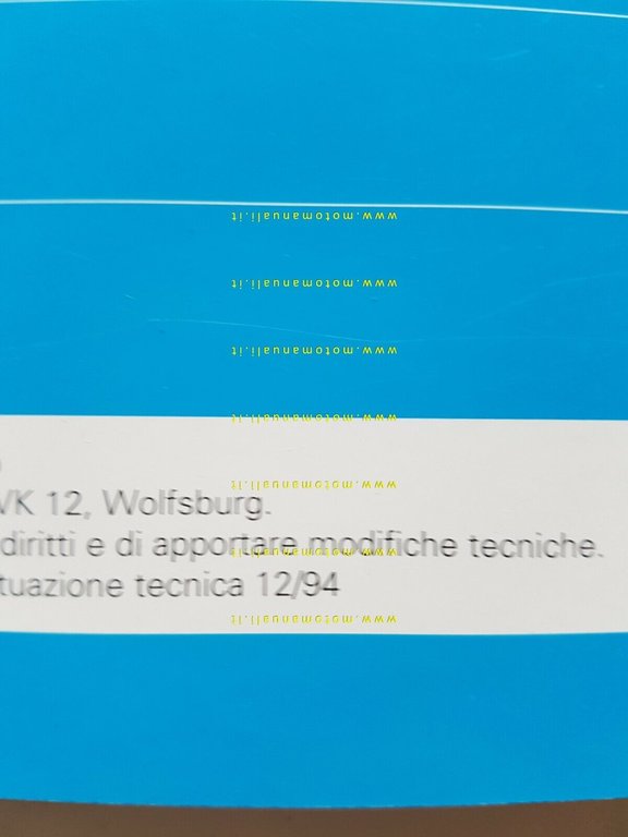 Volkswagen manuale officina descrizione sistema SIMOS gestione motore ed.1994