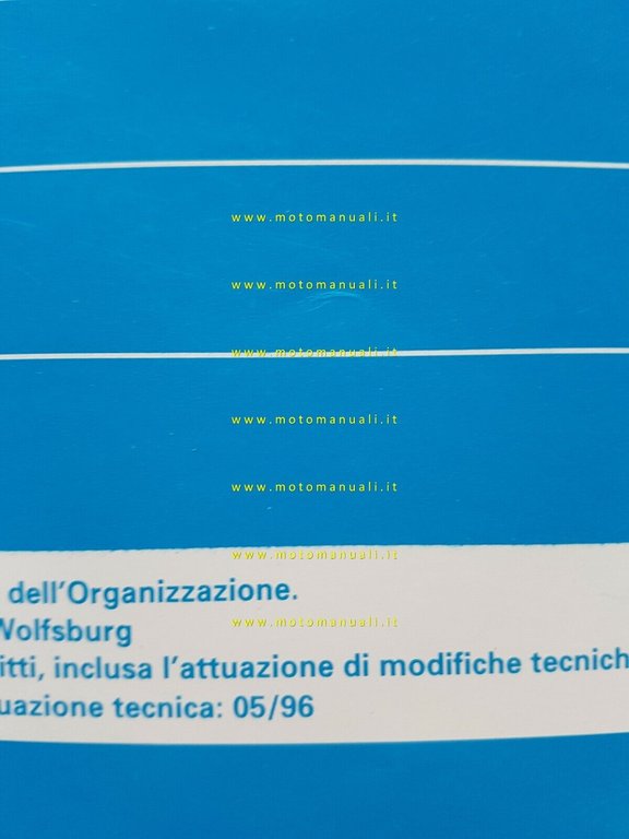 Volkswagen manuale officina Turbocompressore geometria variabile 1996 originale