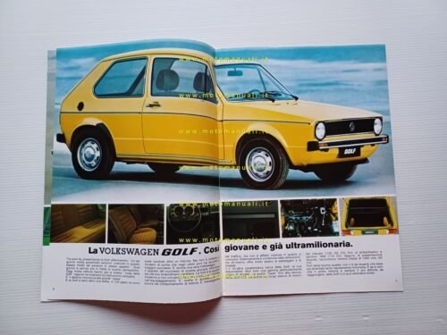 Volkswagen modelli 1976 Maggiolino Golf Scirocco etc depliant italiano originale