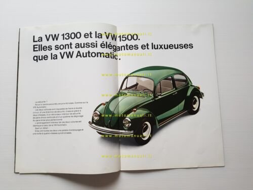 Volkswagen nuovo Maggiolino nouvelle Coccinelle 1969 depliant originale francese
