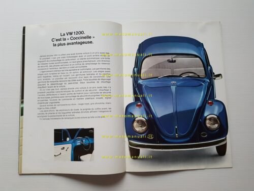 Volkswagen nuovo Maggiolino nouvelle Coccinelle 1969 depliant originale francese