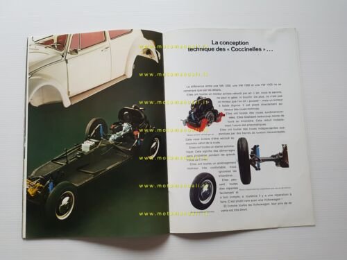 Volkswagen nuovo Maggiolino nouvelle Coccinelle 1969 depliant originale francese