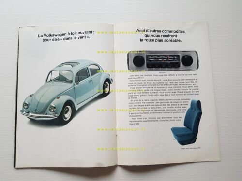 Volkswagen nuovo Maggiolino nouvelle Coccinelle 1969 depliant originale francese