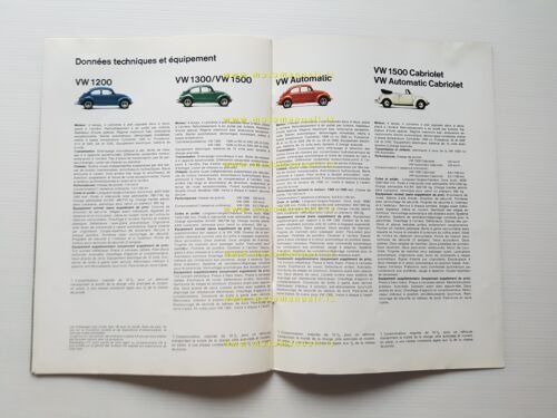 Volkswagen nuovo Maggiolino nouvelle Coccinelle 1969 depliant originale francese