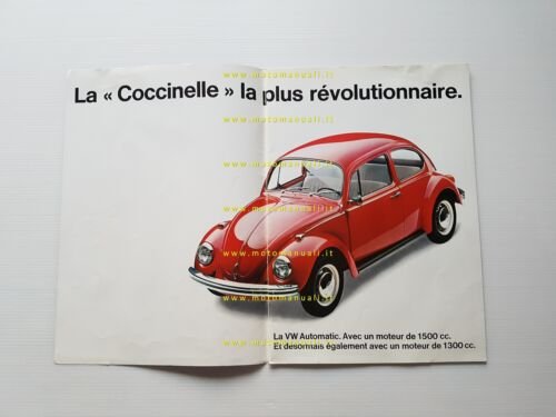 Volkswagen nuovo Maggiolino nouvelle Coccinelle 1969 depliant originale francese