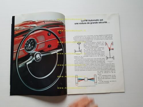Volkswagen nuovo Maggiolino nouvelle Coccinelle 1969 depliant originale francese