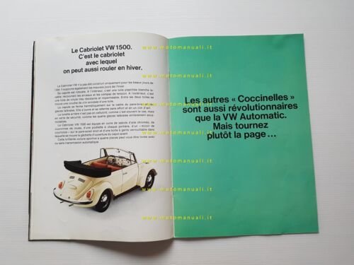 Volkswagen nuovo Maggiolino nouvelle Coccinelle 1969 depliant originale francese