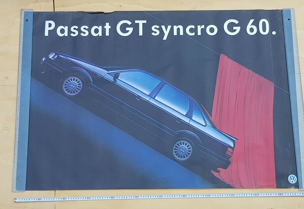 Volkswagen Passat GT Synchro G60 1988 manifesto poster originale