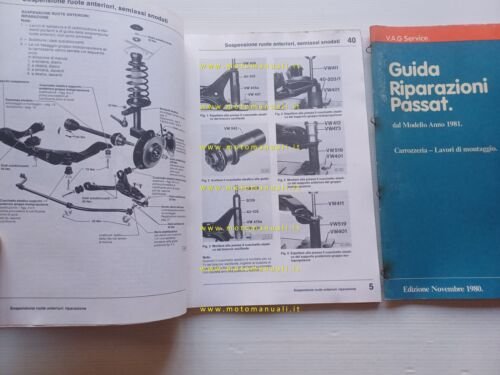 Volkswagen Passat modelli 1981 3 manuali officina italiano originali