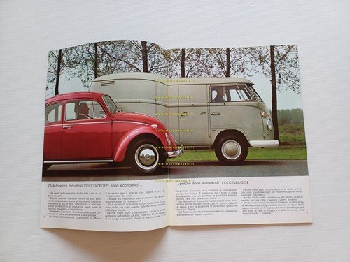 Volkswagen produzione furgoni 1965 depliant italiano originale