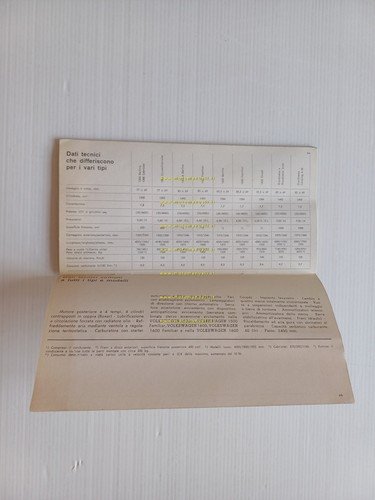 Volkswagen produzione modelli 1965 depliant italiano originale