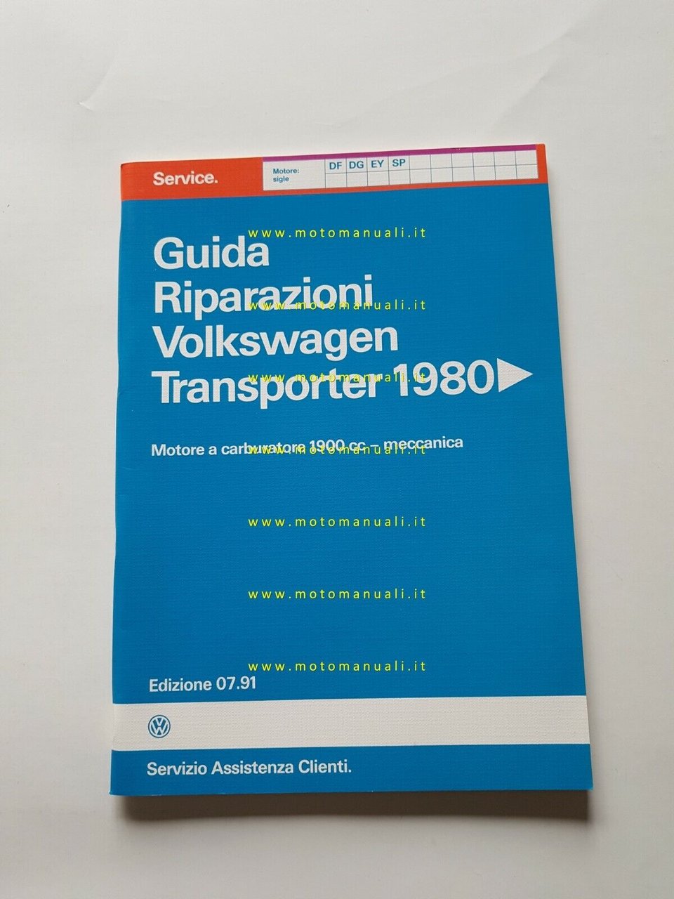 Volkswagen Transporter 1980 manuale riparazioni motore 1900 carburatori