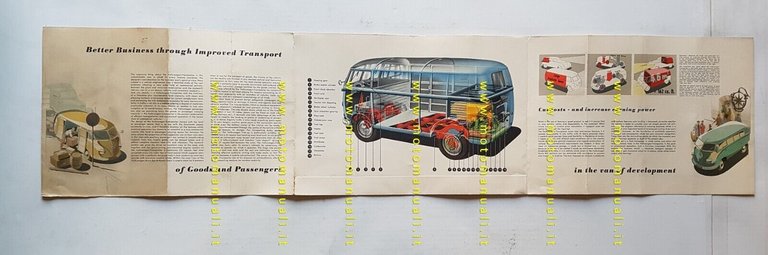 Volkswagen Transporter Furgone modelli 1953 depliant originale INGLESE
