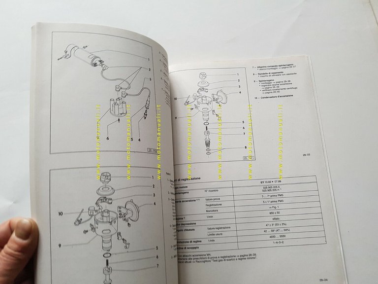 Volkswagen Transporter manuale riparazioni carburatori accensione 1980 originale