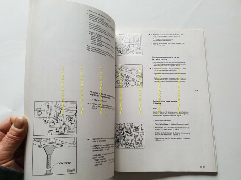 Volkswagen Transporter manuale riparazioni carburatori accensione 1980 originale
