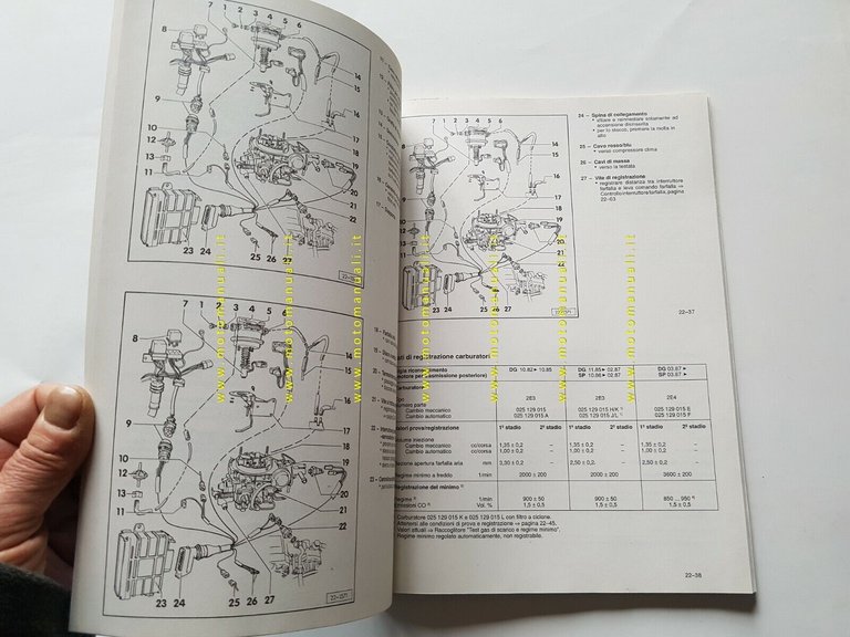 Volkswagen Transporter manuale riparazioni carburatori accensione 1980 originale