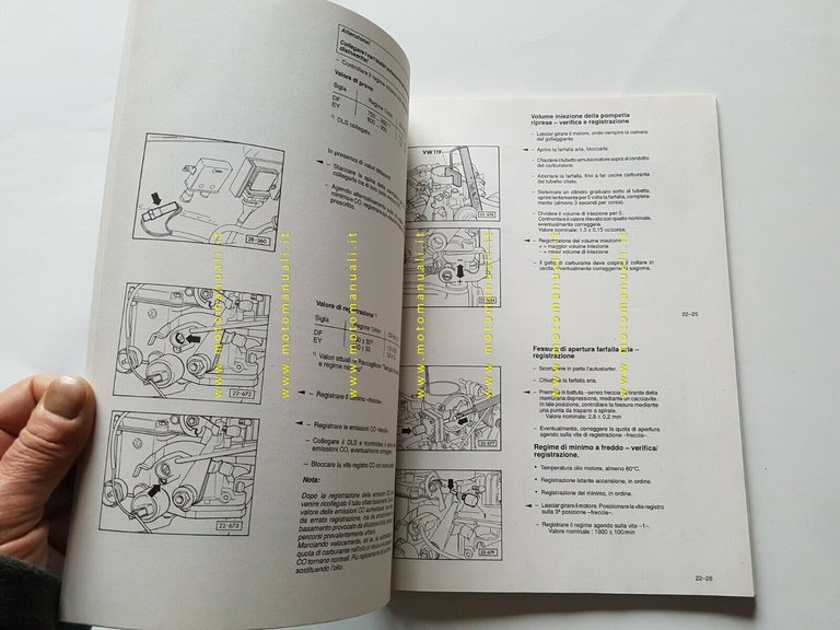 Volkswagen Transporter manuale riparazioni carburatori accensione 1980 originale