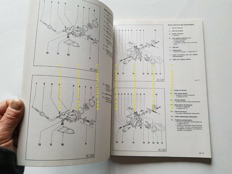 Volkswagen Transporter manuale riparazioni carburatori accensione 1980 originale