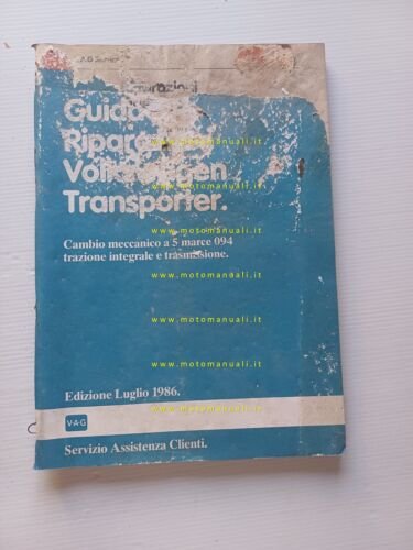 Volkswagen Transporter mod. 1986 manuale officina cambio 5 M trazione …