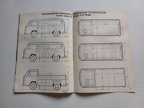 Volkswagen Veicoli Industriali Furgoni Giardinette 1976 depliant italiano orig.