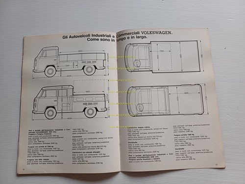 Volkswagen Veicoli Industriali Furgoni Giardinette 1976 depliant italiano orig.
