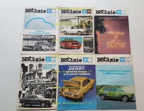 Volkwagen Notizie rivista aziendale lotto 6 fascicoli 1974-81