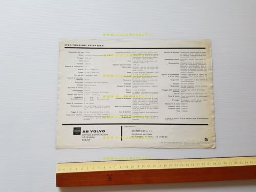 Volvo 122 S 1959 depliant pubblicitario originale italiano