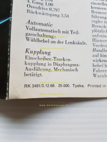 Volvo 164 1969 depliant originale tedesco