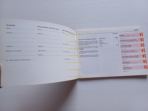 Volvo 480 ES 1987 manuale uso manutenzione libretto italiano originale