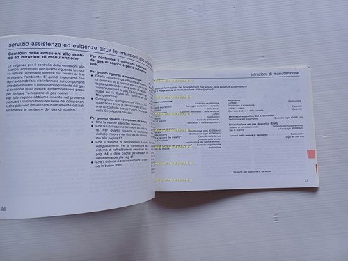 Volvo 480 ES 1987 manuale uso manutenzione libretto italiano originale