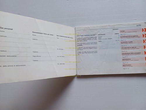 Volvo 480 ES 1989 manuale uso manutenzione libretto italiano originale
