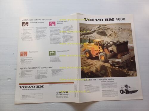 Volvo BM 4600 pala caricatrice gommata 1980 depliant originale italiano