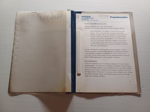Volvo modelli 1973 cartella stampa TEDESCO originale