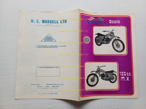 Wassell 125 MX Gazelle Cross 1973 depliant moto italiano originale