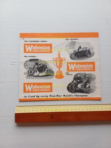Watsonian catalogo produzione sidecar modelli 1952-53 depliant inglese originale