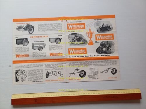 Watsonian catalogo produzione sidecar modelli 1952-53 depliant inglese originale