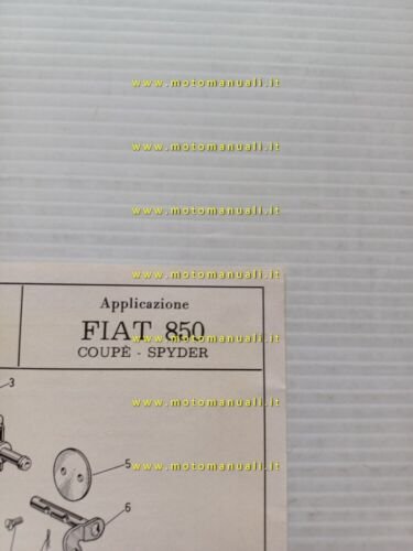 Weber carburatore 30 DIC 1 Fiat 850 Coup-Spider 1966 catalogo …