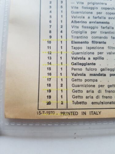 Weber carburatore 30 DIC 10 Fiat 850 Special-Coupè USA 1970 …