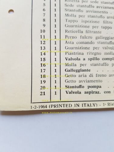 Weber carburatore 34 DAS/T-/1T-/2T Fiat 1800 2100 1964 catalogo ricambi …