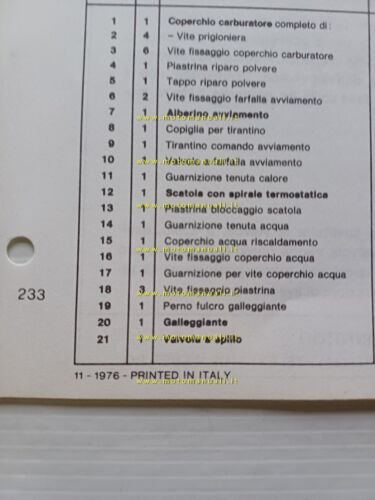 Weber carburatore 34 DATR 4.200 Lancia Beta Montecarlo 1976 catalogo …