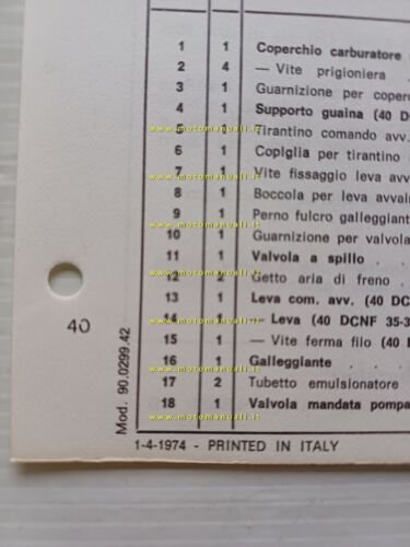 Weber carburatore 40 DCNF 35-36-37-38 Ferrari Dino 308 GT4 1974 …