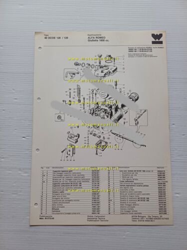 Weber carburatore 40 DCOE 128-129 Alfa Romeo Giulietta 1.6 1980 …