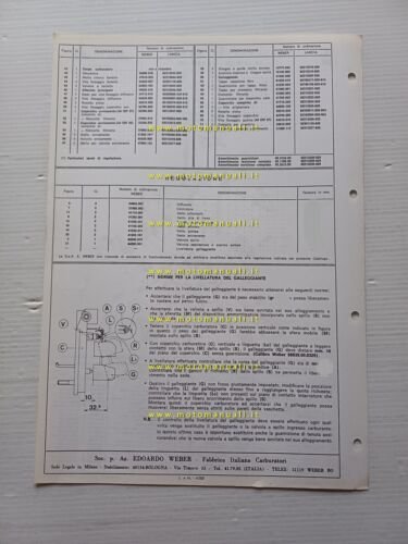 Weber carburatore 44 IDF 26-27 Lancia STRATOS 1974 catalogo ricambi …